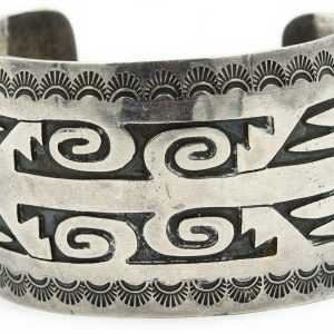 Estate Native American Sterling Silver Bangle Bracelet
