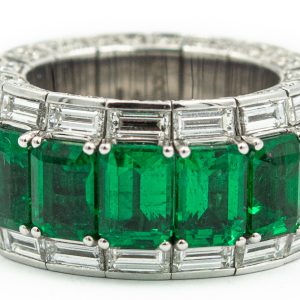 Contemporary Diamond and Emerald "Xpandable" Ring by Picchiotti
