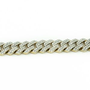 Estate Yellow Gold and Diamond Cuban Link Anklet