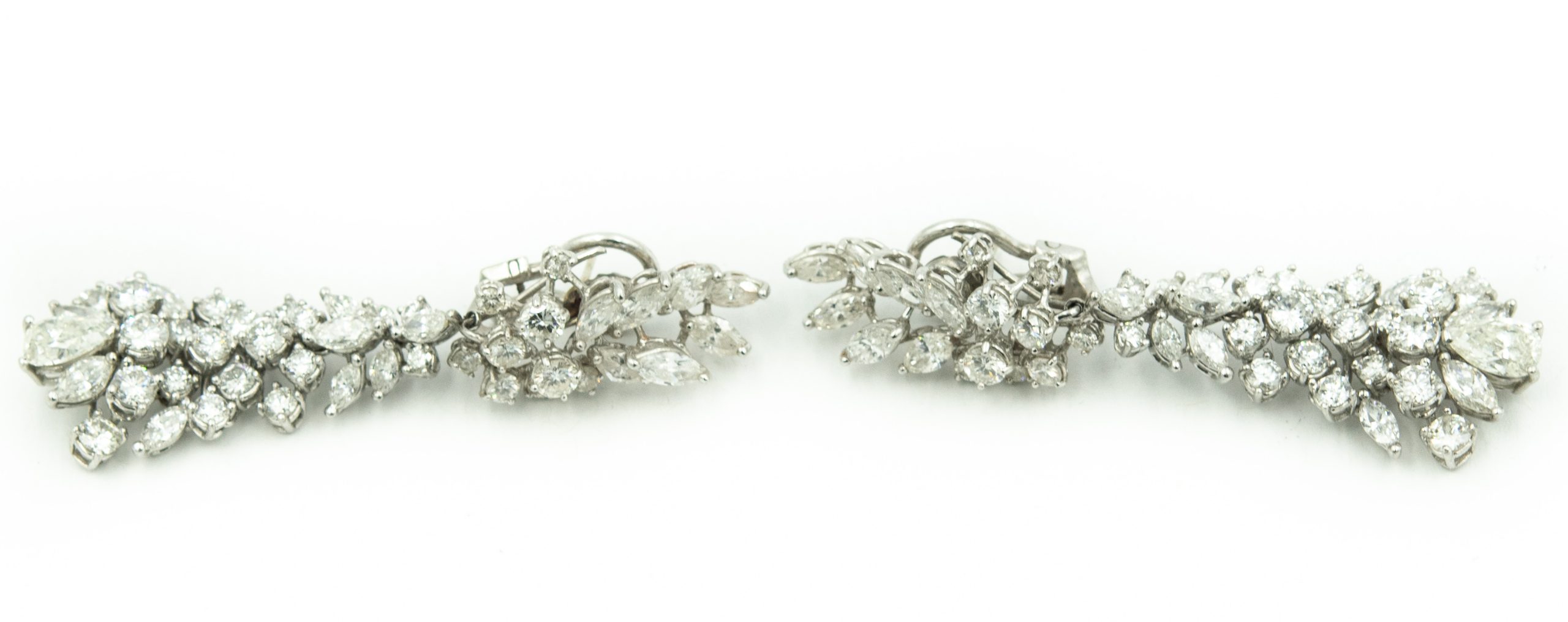 Estate Platinum Day/Night Diamond Ear Pendants