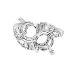 Estate Platinum and Diamond Semi Mount Ring