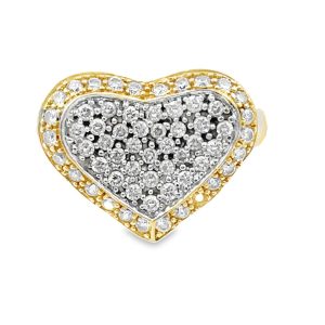 Estate White Gold and Diamond Heart Ring