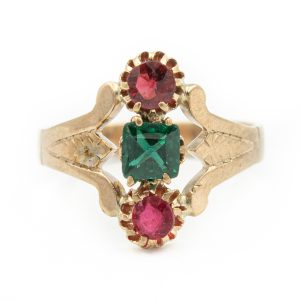 Victorian Yellow Gold and Colored Gemstone Ring