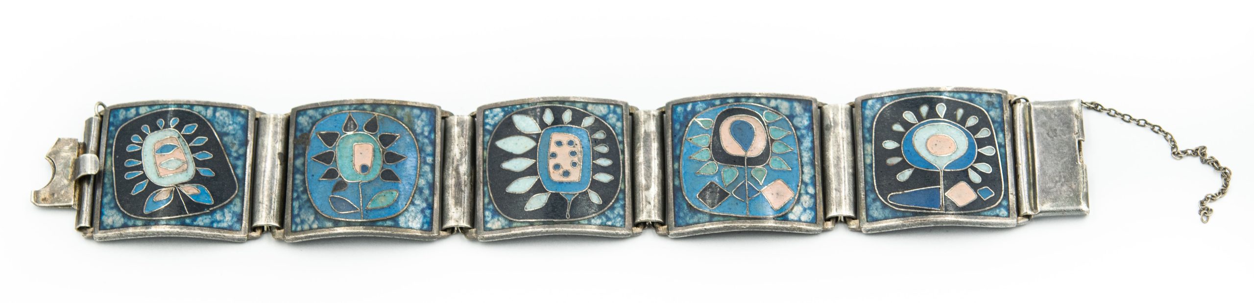 Estate Mid Modern Enamel Bracelet by Perli Werkstatte