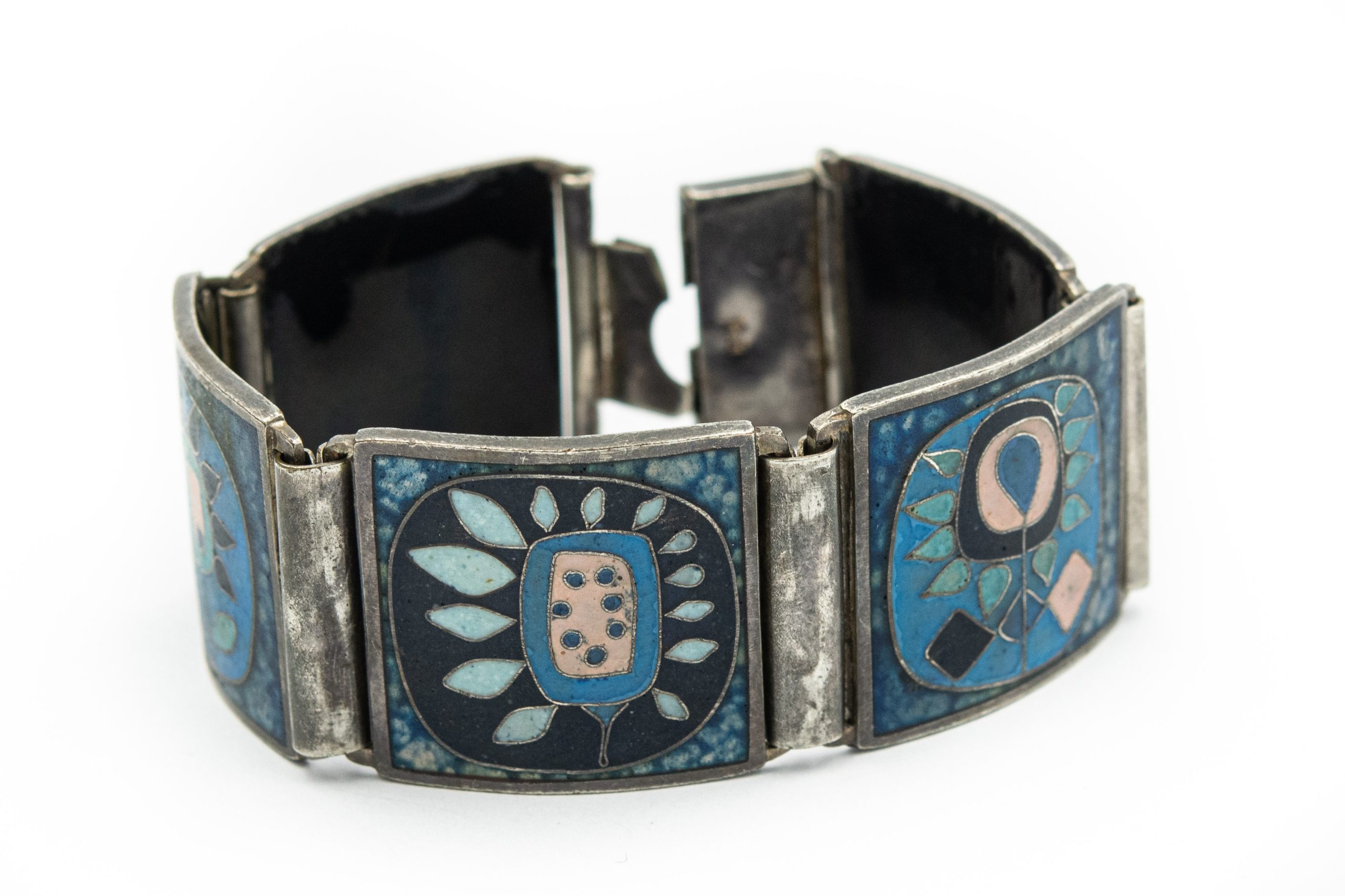 Estate Mid Modern Enamel Bracelet by Perli Werkstatte