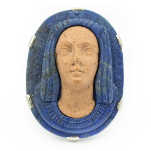 Victorian White Gold and Blue Lapis Lazuli Egyptian Revival Ring (Seal From Mummy Tours)