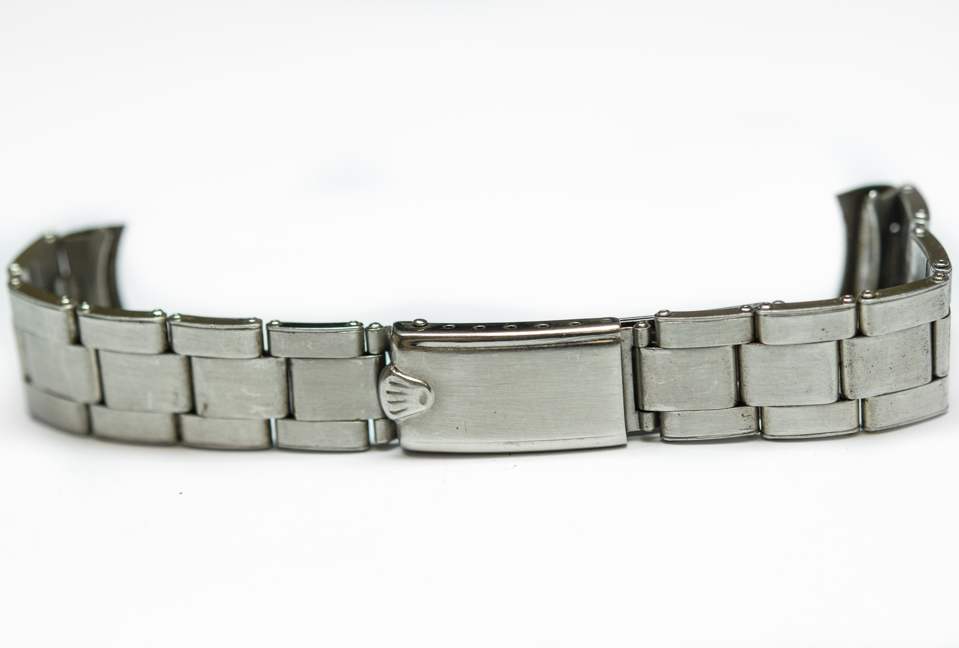 MK Personal Collection Steel Rolex Oyster Speedking Glossy Tropical Dial Wristwatch Ref 6420 Circa 1961