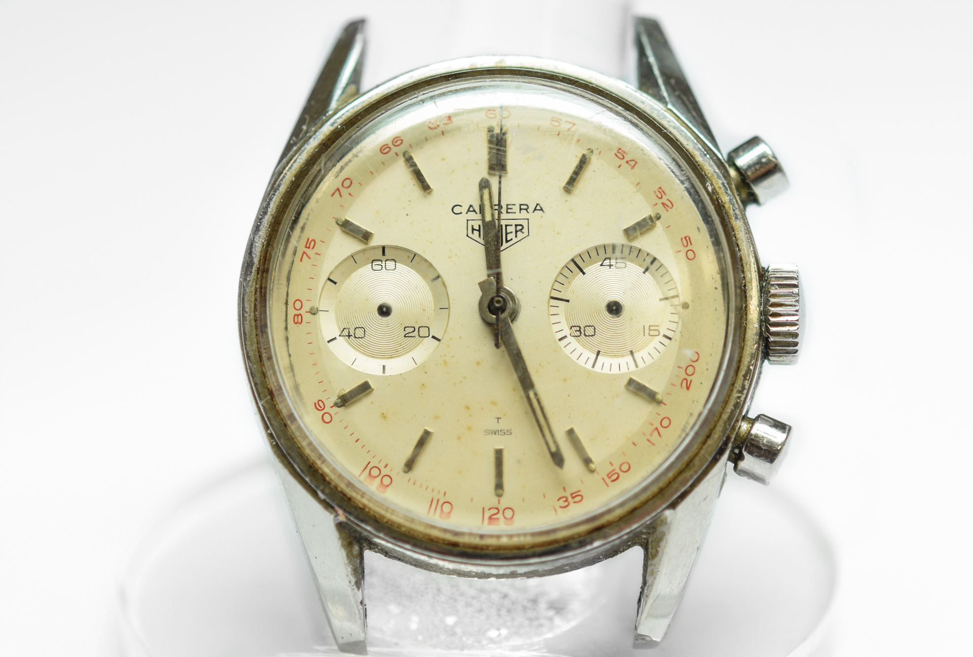 MK Personal Collection Rare Steel Heuer Carrera Chronograph Cal. 92 Wristwatch Circa 1960's