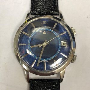 MK Personal Collection Super Rare Lapis Lazuli Jaeger LeCoultre Automatic Memovox Wristwatch Ref 855 Circa 1969