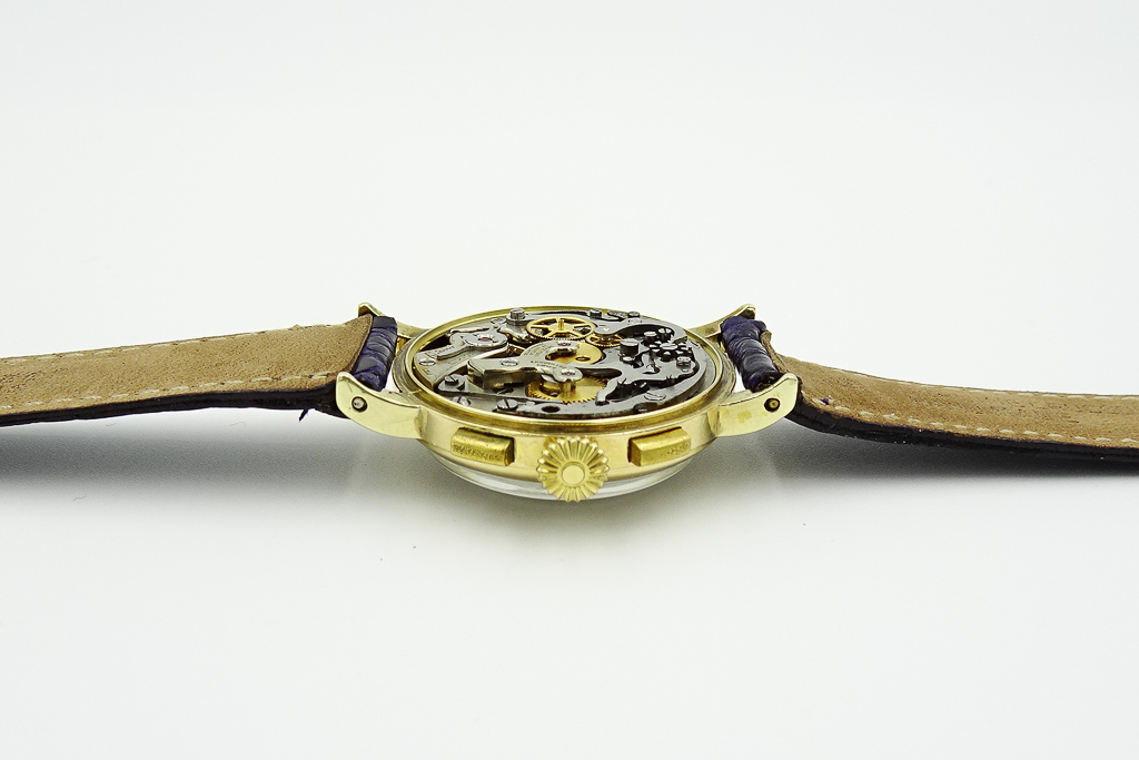 MK Personal Collection - Rare Early Gold LeCoultre Fancy Case Chronograph Wristwatch Cal. 281 Circa 1940's