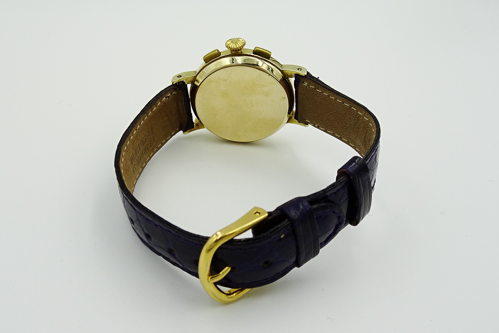 MK Personal Collection - Rare Early Gold LeCoultre Fancy Case Chronograph Wristwatch Cal. 281 Circa 1940's