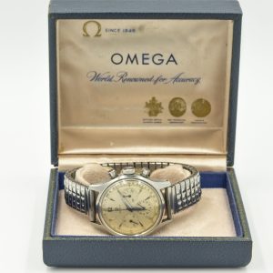 MK Personal Collection Rare Military Omega Chronograph Ref 2451 Cal 321 Wristwatch Circa 1957 Fighter Pilot Distinguished Flying Cross Recipient