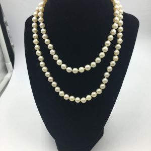 Pearl Necklace no Clasp Endless Strand