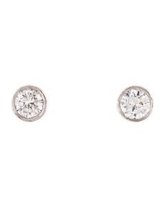 Contemporary White Gold and Diamond Stud Earrings