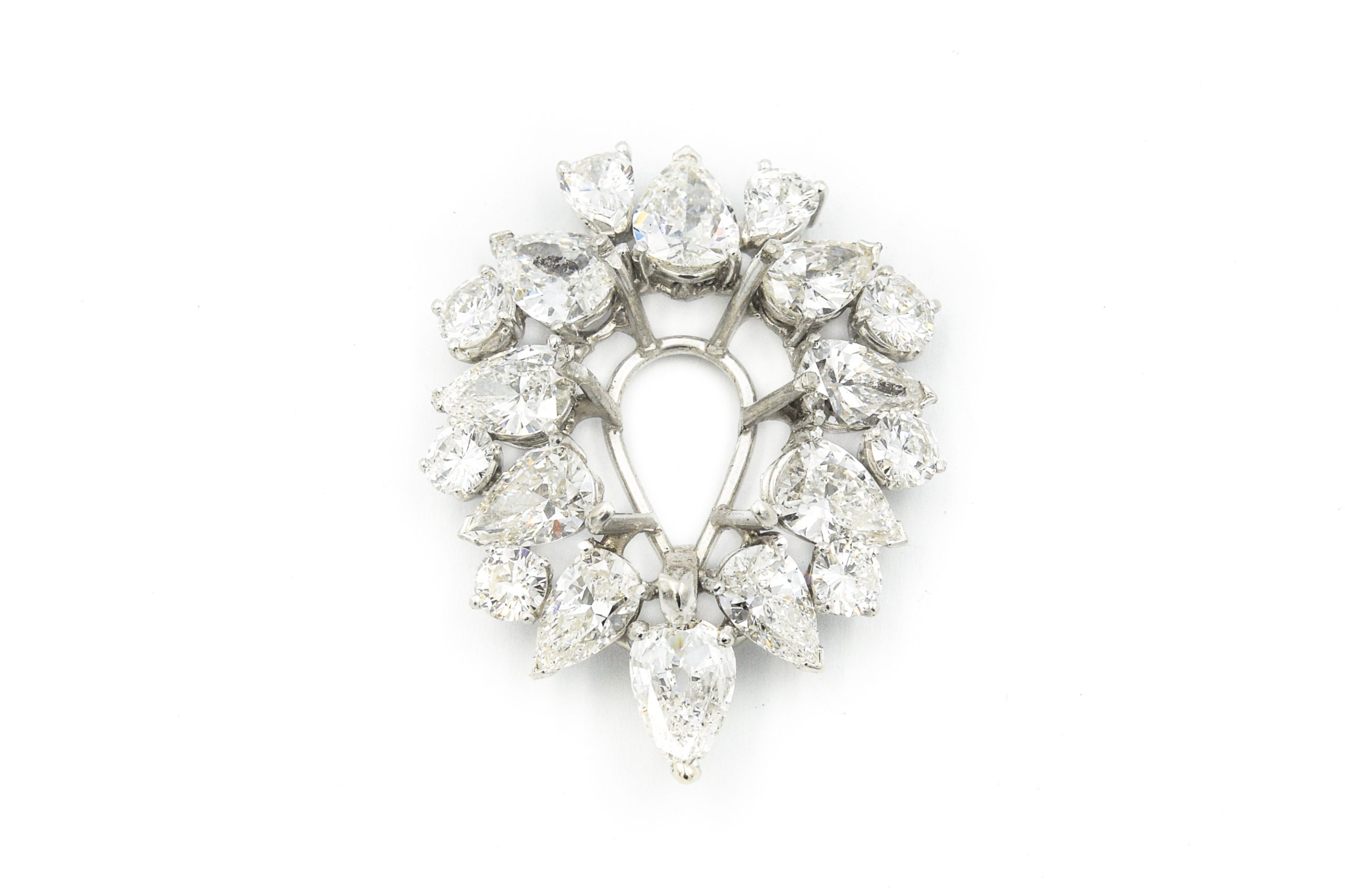 Estate Platinum and Diamond Semi Mount Pendant