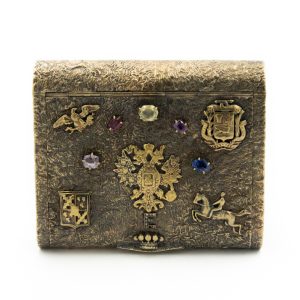 Unusual Russian Double Headed Dragon Imperial Coat of Arms Box Sold By Seaman Schepps