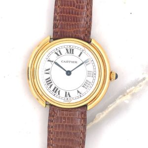 MK & DK Personal Collection - Ladies 18K Yellow Gold Cartier Vandome Wristwatch Circa 1980's