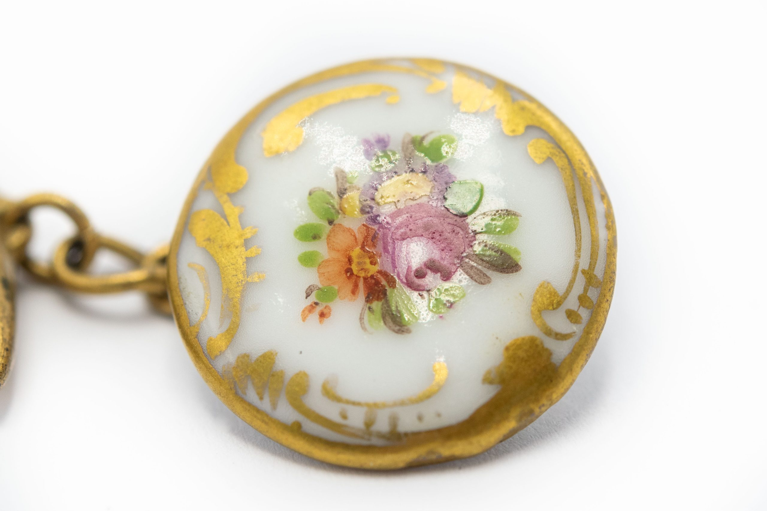 Estate Victorian Porcelain Cufflinks