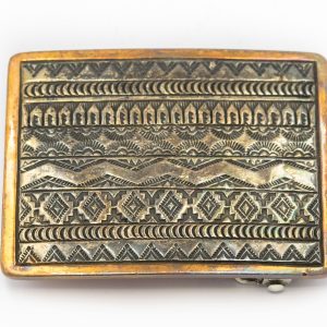 Estate Randy Secatero Medicine Mans Moons Silver and Copper Belt Buckle