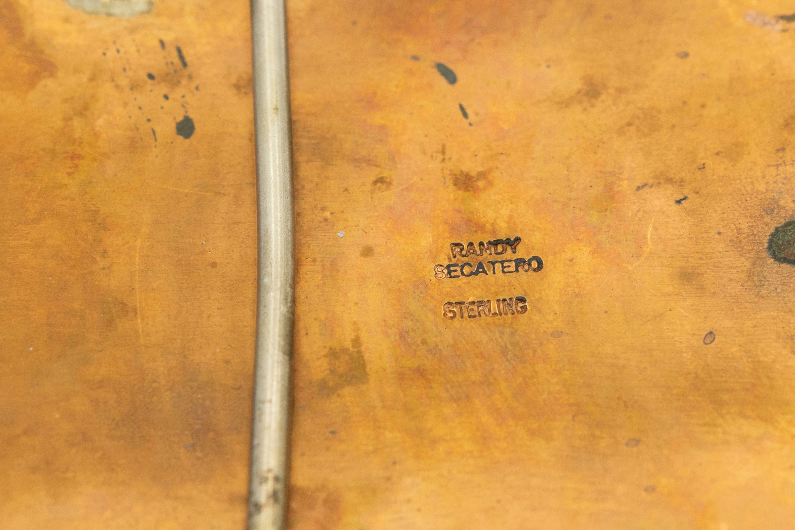 Estate Randy Secatero Medicine Mans Moons Silver and Copper Belt Buckle