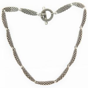 Estate DKNY Sterling Silver Bead Top Necklace