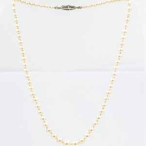 Estate Cultured Pearl Necklace with White Gold Clasp