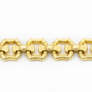 Estate 1960's Yellow Gold Heavy Link Bracelet