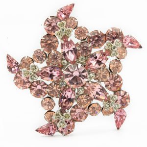 Rare Vintage Pink Ice Star Brooch by Eisenberg