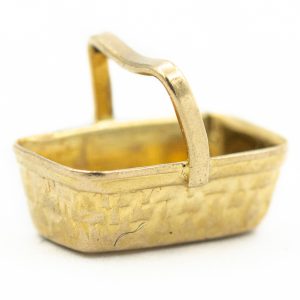 Estate Vintage Yellow Gold Basket Charm