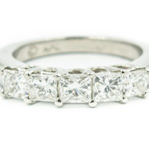 Estate Platinum and 5 Stone Diamond Ring