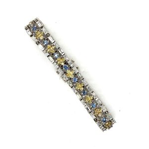 Estate White Gold Diamond and Sapphire Bracelet