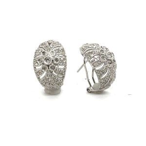 Estate White Gold and Diamond Earrings
