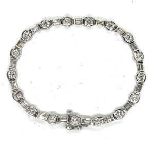 Estate White Gold and Diamond Bracelet