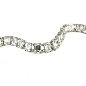 Estate Platinum and Emerald Cut Diamond Tennis Bracelet
