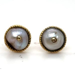Estate Victorian Yellow Gold and Natural Pearl Earrings