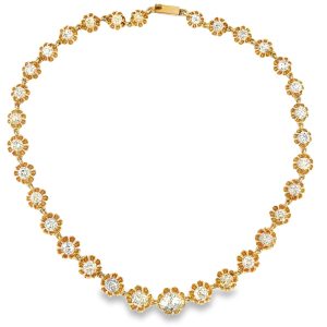 Estate Victorian Rose Gold and Diamond Riviera Necklace