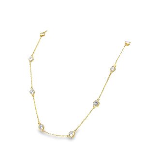 Estate Yellow Gold Diamonds By The Yard Necklace
