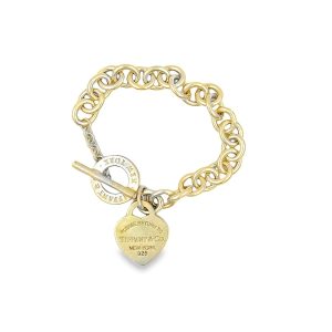Estate Sterling Silver Return To Tiffany & Co Charm Bracelet with Toggle Clasp