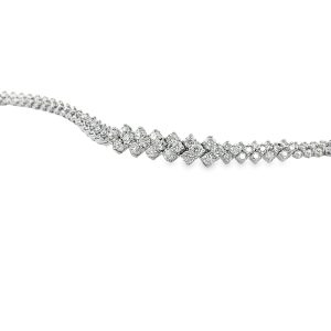 Estate White Gold and Diamond Graduating Bracelet
