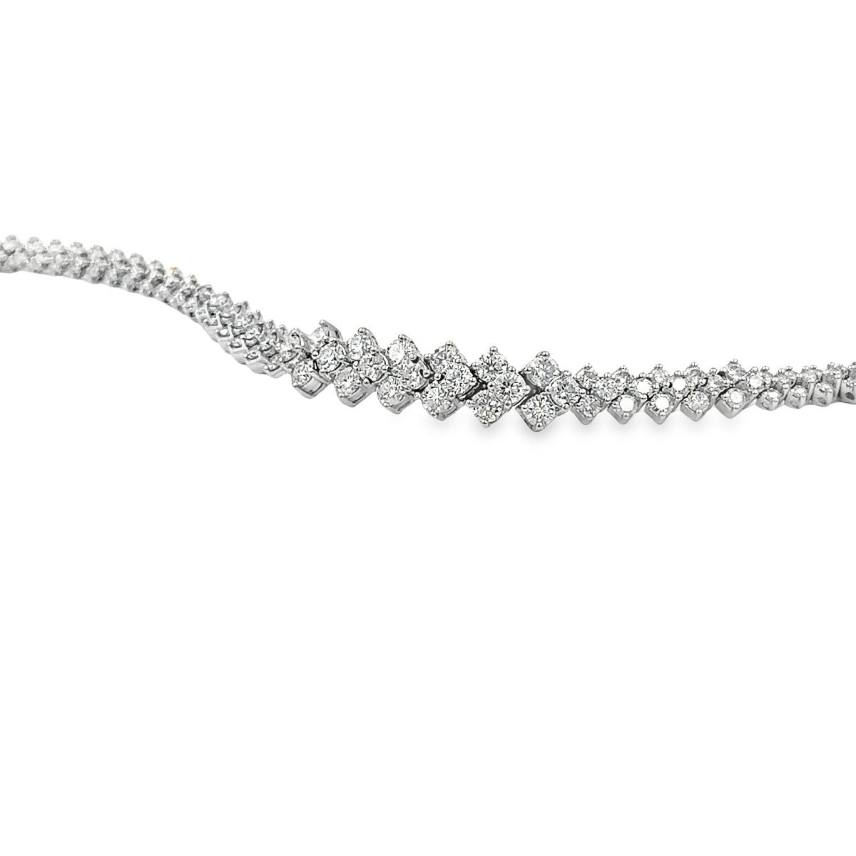 Estate White Gold and Diamond Graduating Bracelet