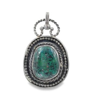 Estate Native American Silver and Turquoise Pendant