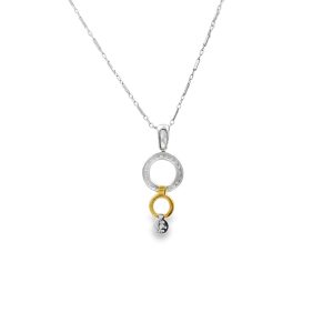 Estate Contemporary Gold and Diamond Pendant