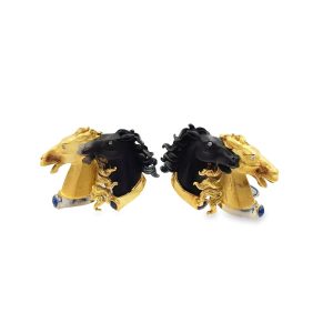 Estate Gold Horse Cufflinks by Carrera y Carrera