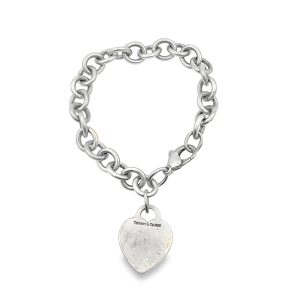 Estate Sterling Silver Heart ID Bracelet by Tiffany & Co.