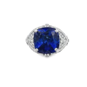 Estate White Gold Diamond and Tanzanite Ring by Nini