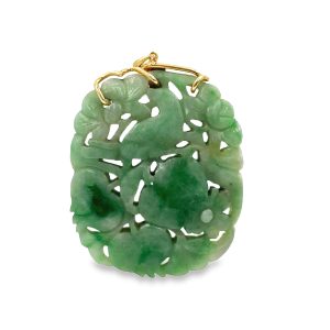 Estate Vintage Carved Jade Pendant
