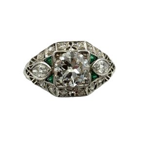 Estate Art Deco Platinum and Diamond Ring