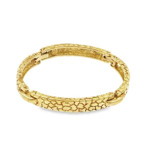 Estate Vintage Yellow Gold Textured Bracelet by Le Triomphe