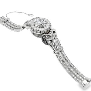 Covered Platinum and Diamond Watch by PÉRY & FILS for Trabert & Hoeffer-Mauboussin.