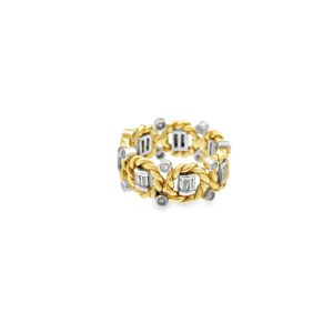 Estate Vintage Platinum Gold and Diamond Ring